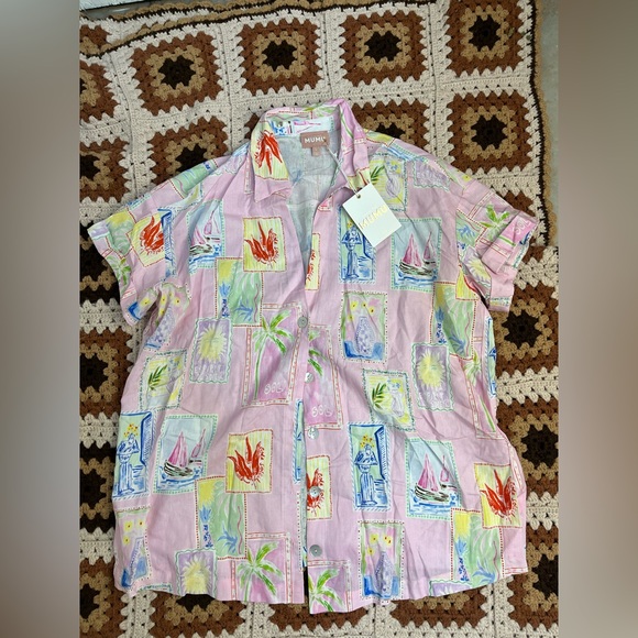 NWT Show me Your Mumu Parker Button Down Coastal Grandma Shirt Large - Picture 3 of 6